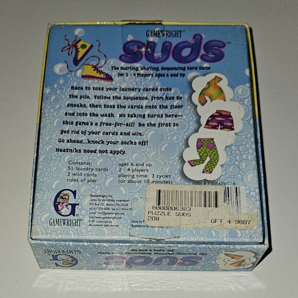 Suds Swirling Whirling Sequence Card Game Laundry Gamewright - Picture 3 of 7